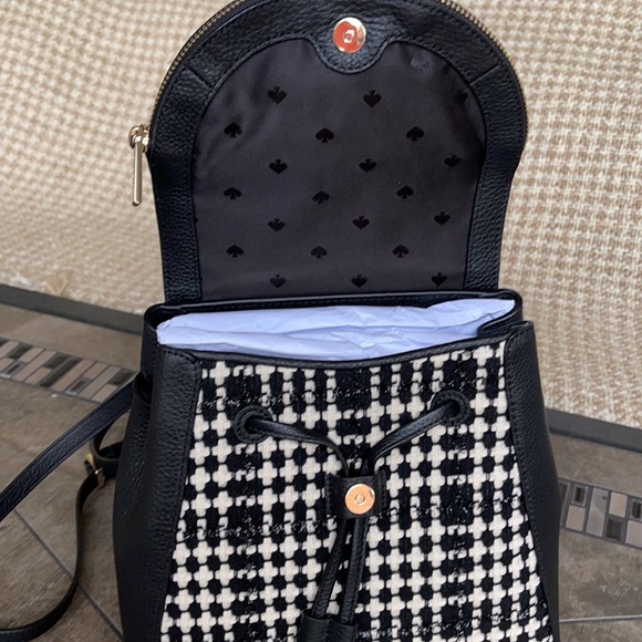 Kate Spade Leila Tweed Fabric Medium Backpack - Picture 12 of 16